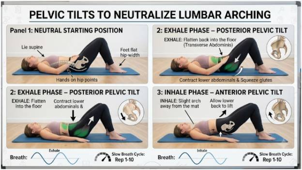 Pelvic Tilts to Neutralize Lumbar Arching
